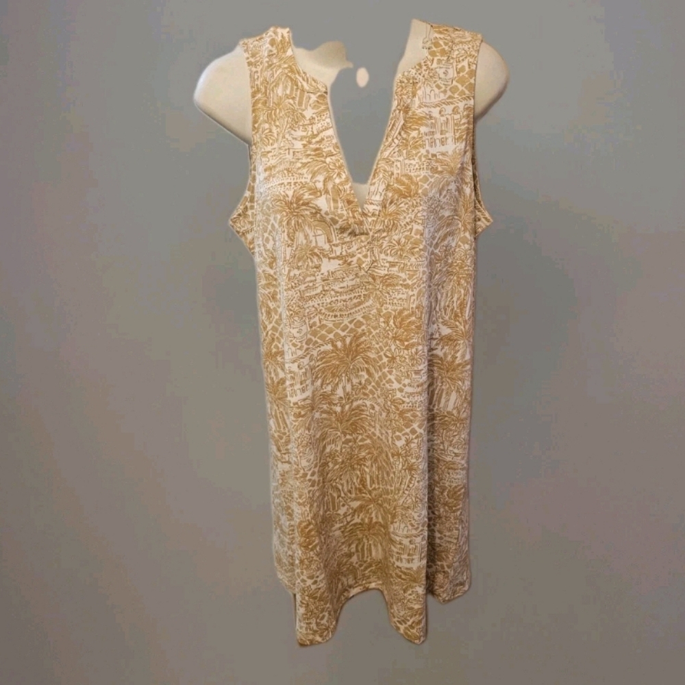 Lilly Pulitzer Gold and White Patterned Top
